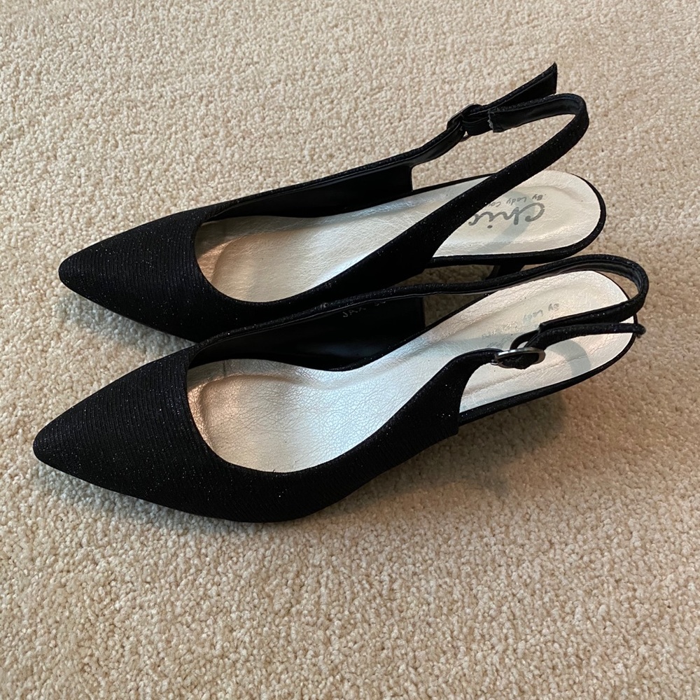 Glittery Black Chic 1 inch heels
